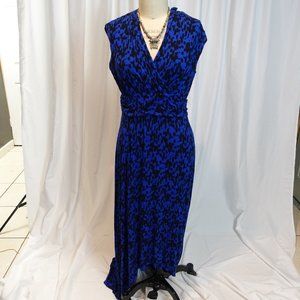 Apt. 9 Blue Hi-lo Maxi Dress with Gathered Waist Plus Size Friendly